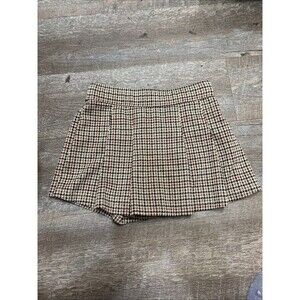 Gap Kids Brown Girls Houndstooth Pleated Skort Elastic Waist S 6 7 Stretch